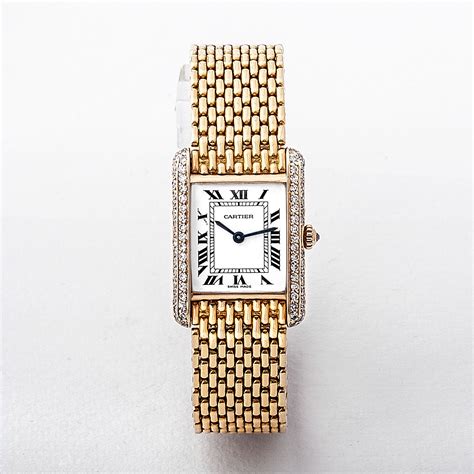 cartier gold ladies tank watch|louis cartier watch.